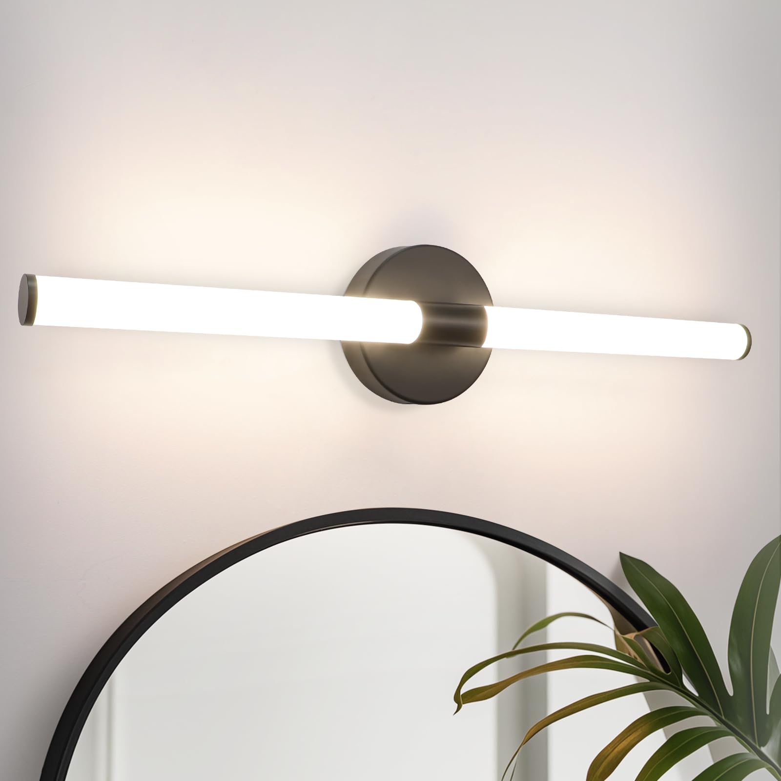 Homefire Lampada da specchio a LED Luce per specchio da bagno da 60CM | Applique da bagno nera da 8W impermeabile IP44 bianco neutro 4000K applique per corridoio camera da letto