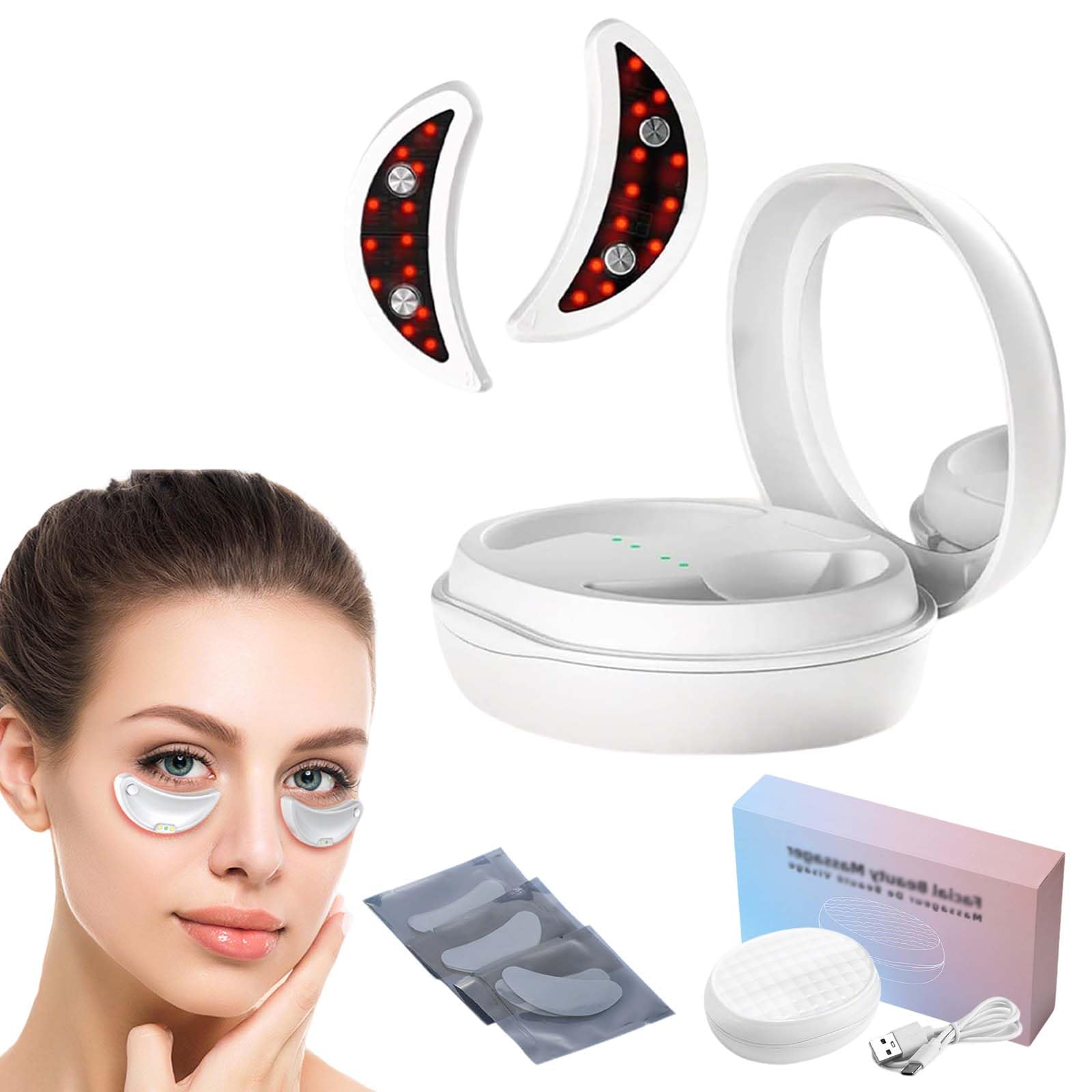 Synea Glowpads Pro Augen, Synea Glow Pads Rotlicht, Glow Pads TräNensäCke Elektrisch, Reduce Eye Bags, Dark Circles And Wrinkles For Radiant Skin (A)