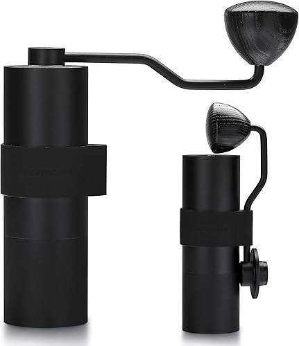 Normcore Molinillo de café manual V2 – Molinillo de café manual con rebaba cónica contemporánea de acero inoxidable de 1.496 in – Ajustes ajustables