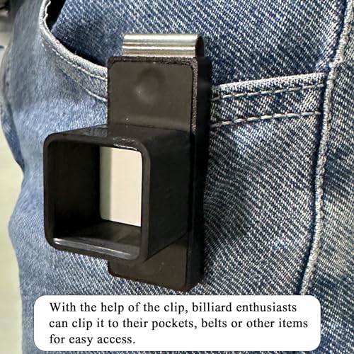 LAKE OF FIRE Chalk Holder Pool Billiards, Pool Cue Chalk Holder with Magnetic Belt Clip Snooker Billiard Accessories Square(Black)