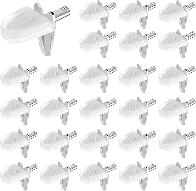 Set 20 Supporti Per Mensole Con Guaine In Gomma - Pioli In Acciaio Per Ripiani, Facili Da Installare Su Legno O Vetro