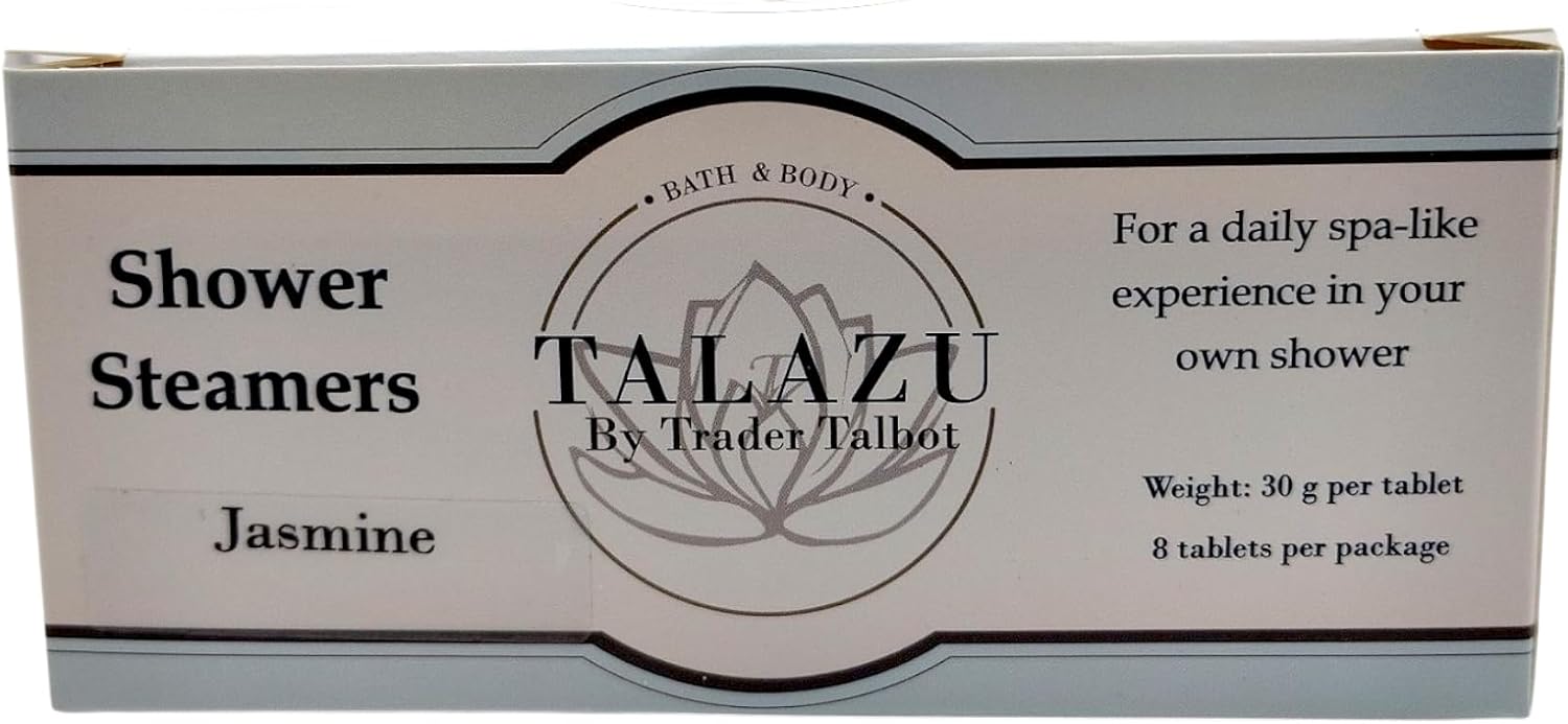 Floral Jasmine Aromatherapy Premium Shower Steamers, 8 Pack Gift Worthy Shower Bombs by Trader Talbot