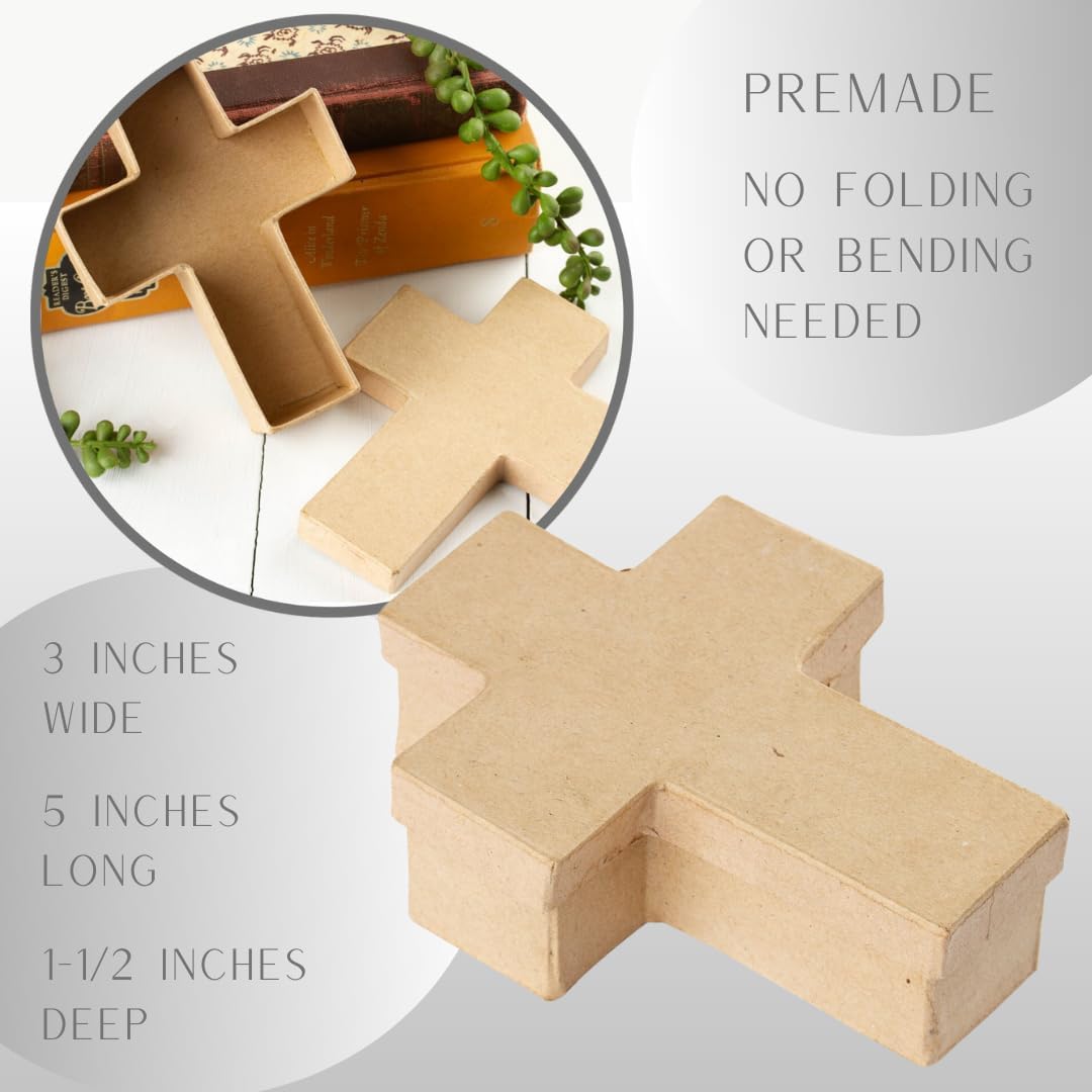 Factory Direct Craft 12 Piece Package of Paper Mache Cross Boxes