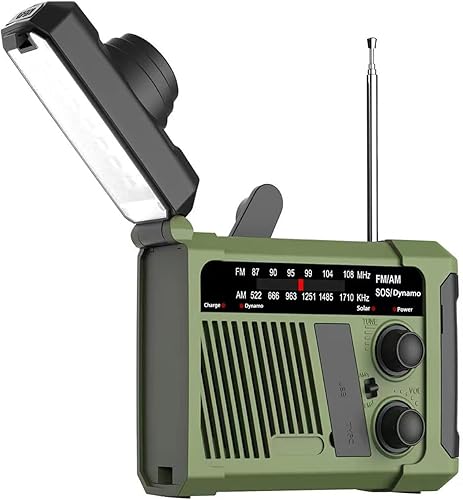 Miniatura 10 de Radio meteorológica de emergencia (modelo P96) AM FM, Solarmanivelacarga USB, funciona con pilas, alarma SOSlinternalámpara LED para emergencia al