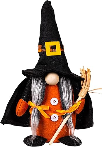 Bandeja escalonada de Halloween, hecha a mano Rudolph Tomte sueco para adornos de Halloween, mesa de chimenea, muñeca enana, decoración de gnomos de