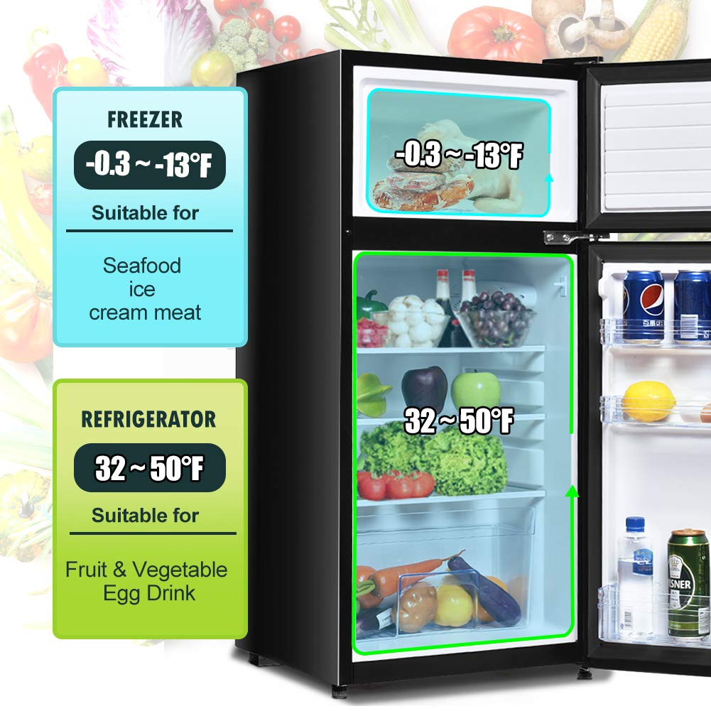 Safeplus 3.4 cu ft. Compact Refrigerator, Mini Fridge with Freezer and Shelves for Dorm Bedroom on Fridge.com