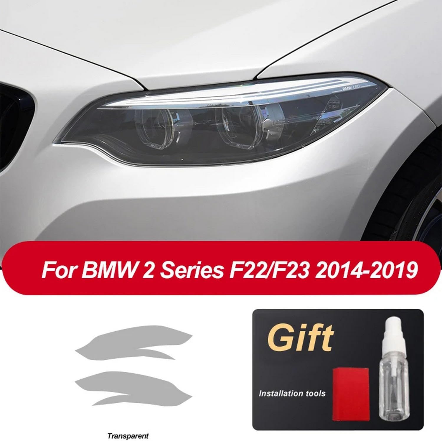 Car Headlight Protective Film Headlamp Restoration Transparent TPU Sticker,for BMW 2 Series F22 Coupe F23 2014-2019 Accessories