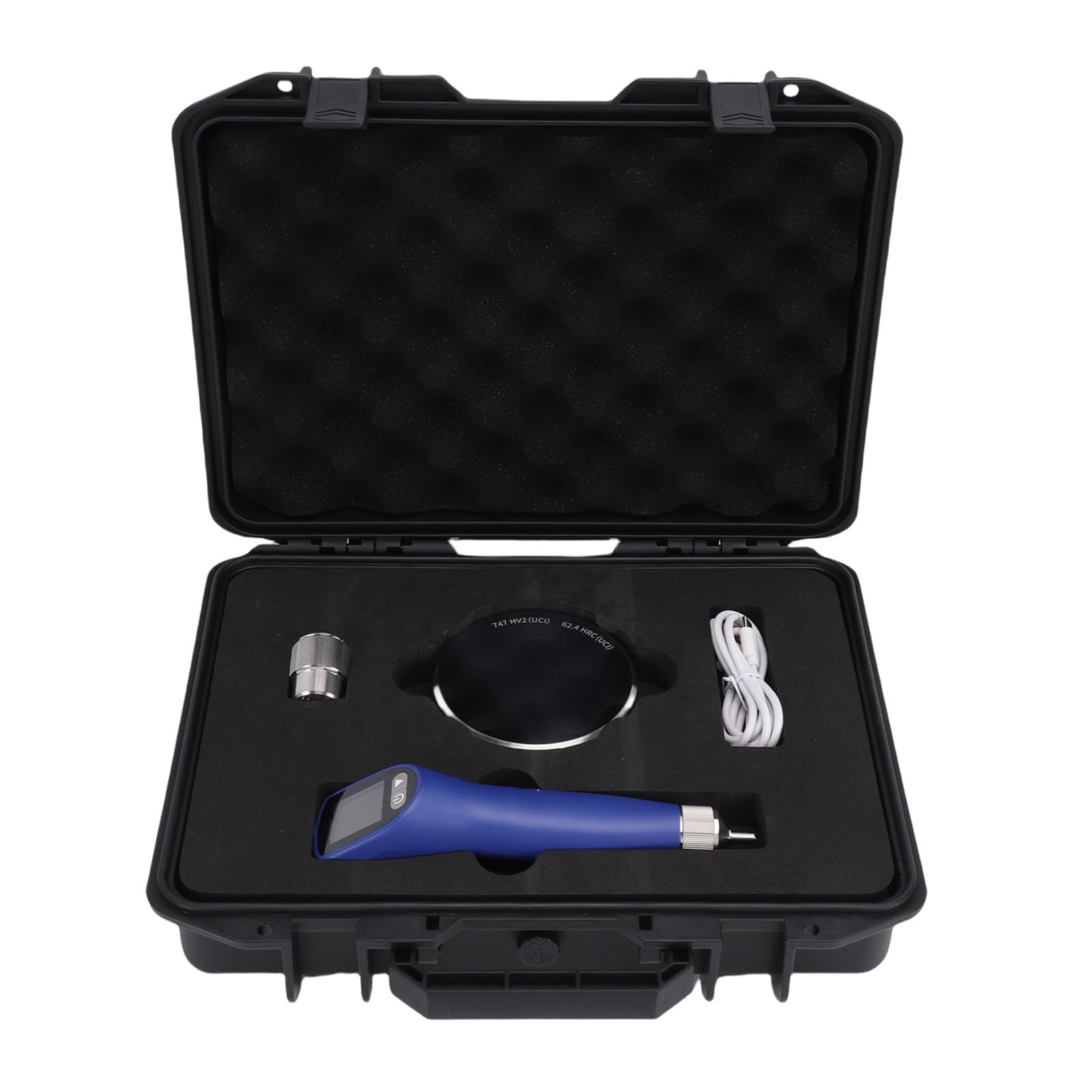 Fafeicy Durometro Ad Ultrasuoni, Durometro Digitale Portatile con Bilance HV HRC HRB HB, Doppie Testine e Spazio di Archiviazione Integrato, per Materiali Metallici e Pezzi Ultrasottili