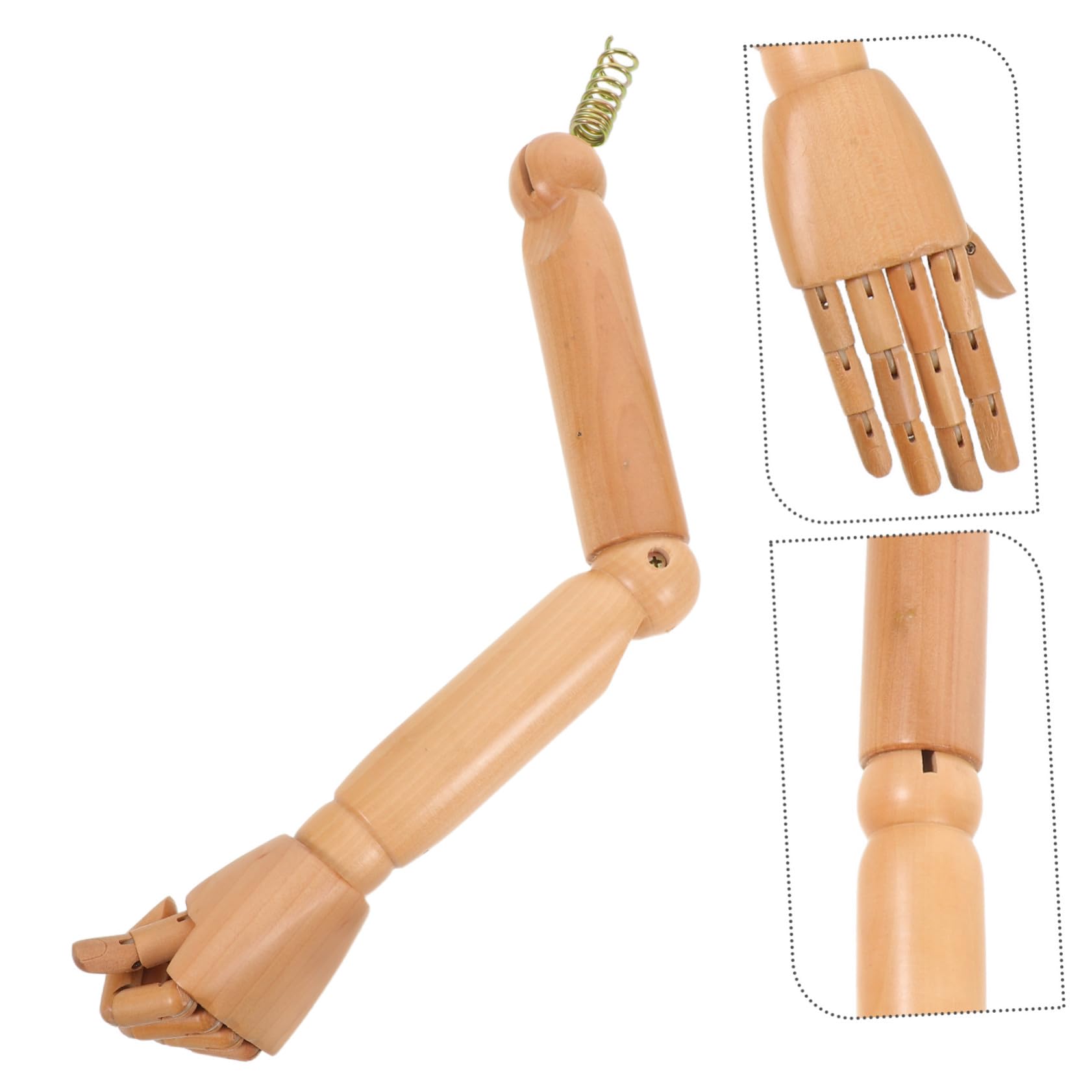 Bras de Mannequin Articulé en Bois Khaki, Paire pour Mannequin
