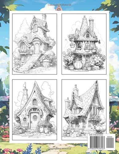 Cabañas De Cuento De Hadas Libro de Colorear: Página Para Colorear De Cabañas De Cuento De Hadas, Es