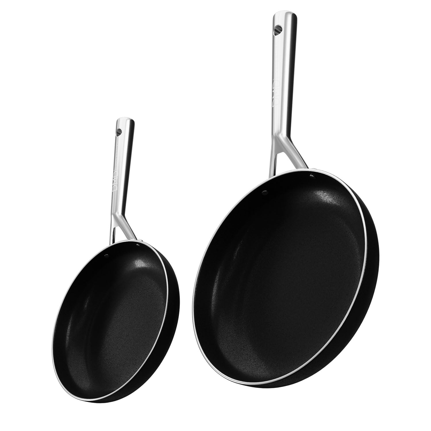 DMD® | by Vita Non Stick Pan Set, 2, 3 or 5-Piece Frying Pan & Saucepan Set, 16/18/20cm Saucepans and 20/24cm Frying Pans, Cool Touch Handles, Suitable for All Stoves (Matt Black, 2-Piece)