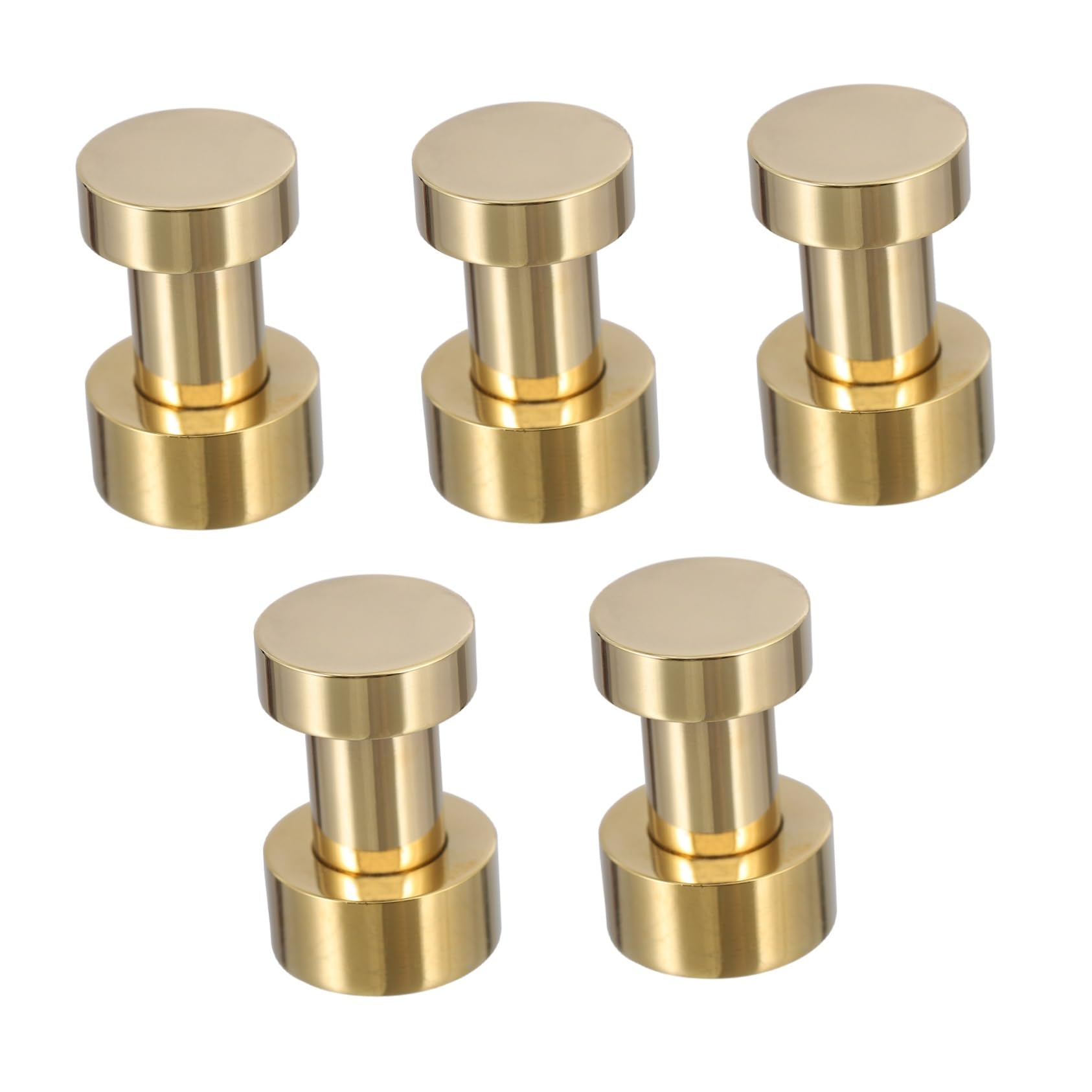 MAGICLULU Ganchos Espacio Pared Dorado Resistentes de Latón Ahorran de 5, y Toallas y Ropa Baño y Salón