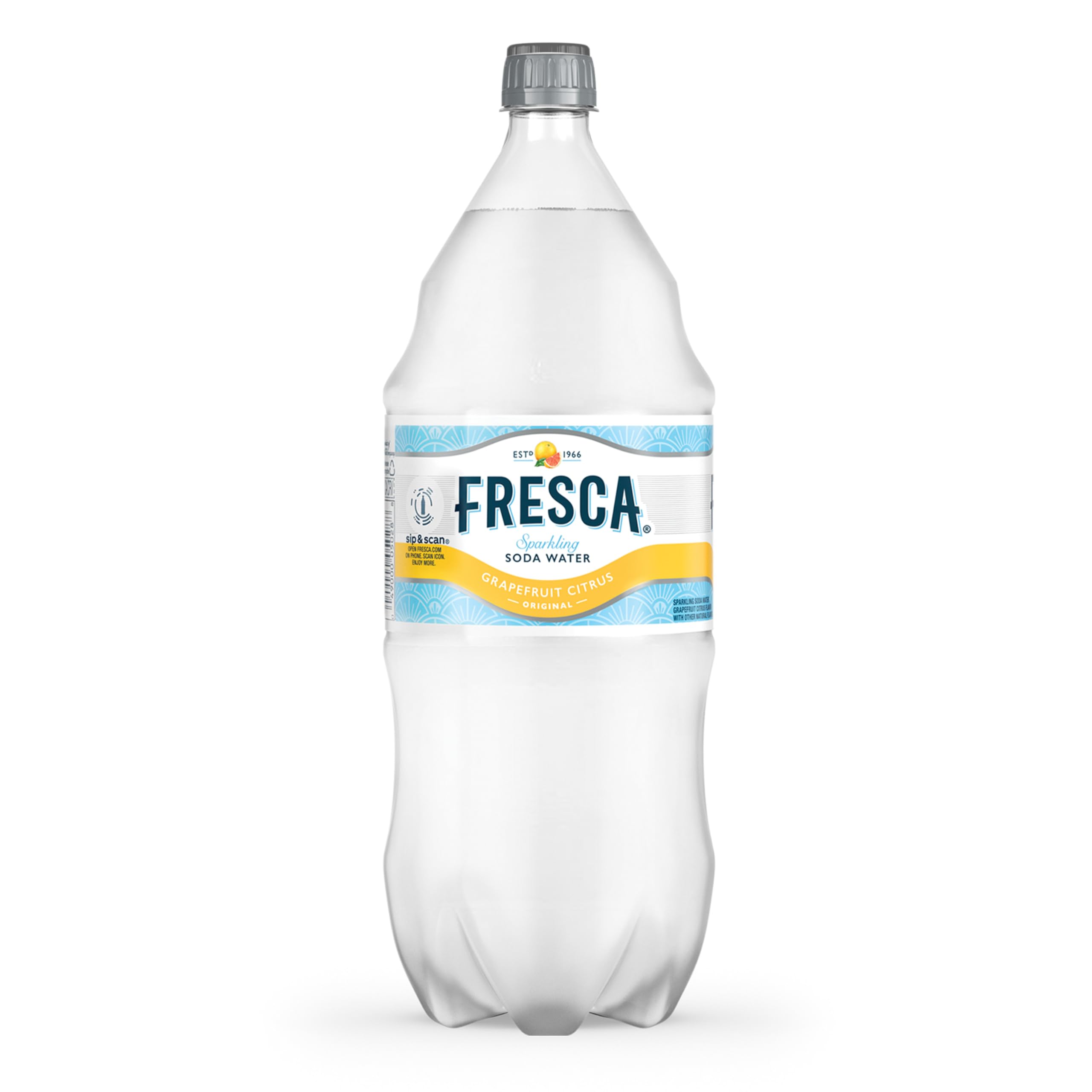Fresca Grapefruit Citrus Sparkling Soda Water, Zero Calorie and Sugar Free, 2 Liter Bottle (Packaging may vary)