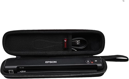 XANAD Funda negra para escáner de documentos Epson Workforce ES-50 / ES-55R / ES-60W / ES-65WR / DS-30 / DS-70 / DS-80W (solo funda)