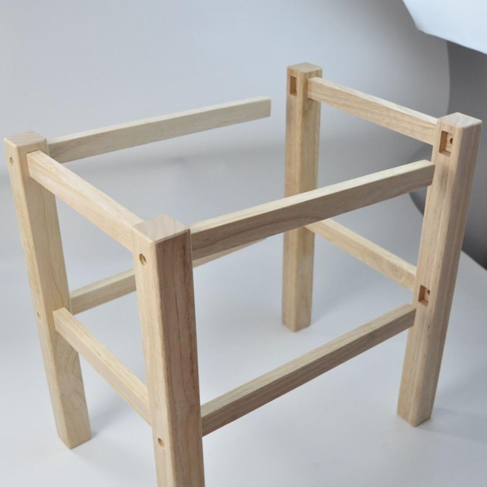 Kit de taburete de madera para bricolaje, apto para principiantes y educativos | Kit de muebles de madera en bruto – Para tejer, mesilla de noche, porta cursos de arte, laboratorios y estudio