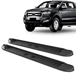 Par Estribo Lateral Injetado Ranger Cabine Dupla 2013 A 2023 Kit Fixação Incluso