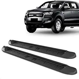 Par Estribo Lateral Injetado Ranger Cabine Dupla 2013 A 2023 Kit Fixação Incluso