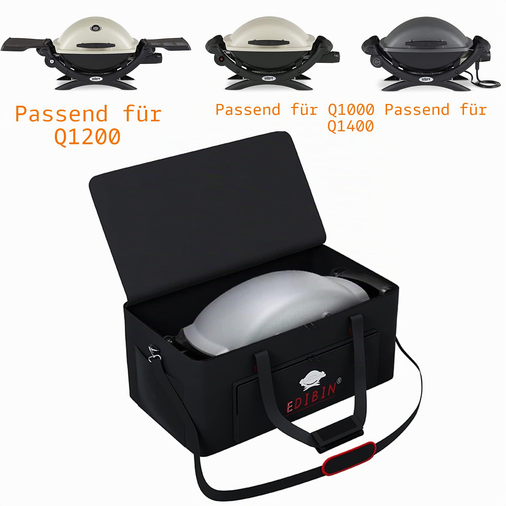 Grill-Tragetasche passend für Weber Q1400 Q1000 Q1200, Passend für Q1000/Q1200/Q1400-Upgrade-Tasche, Typ 2, Individuell