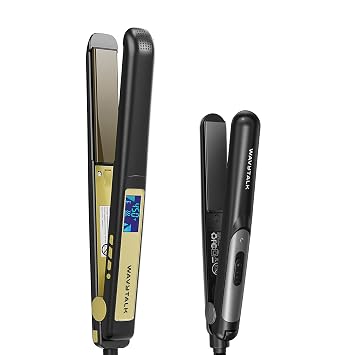Wavytalk 1 Inch Negative Ion Hair Straightener Matte Black and Mini Flat Iron Black