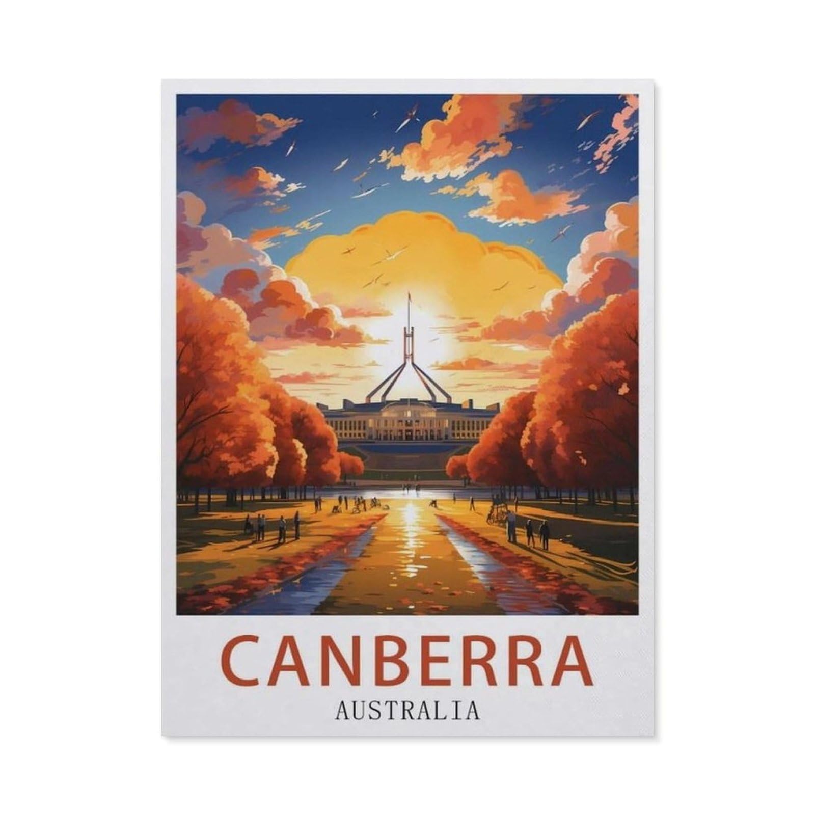 Metal Tin Sign，Canberra Australia(30x40cm）