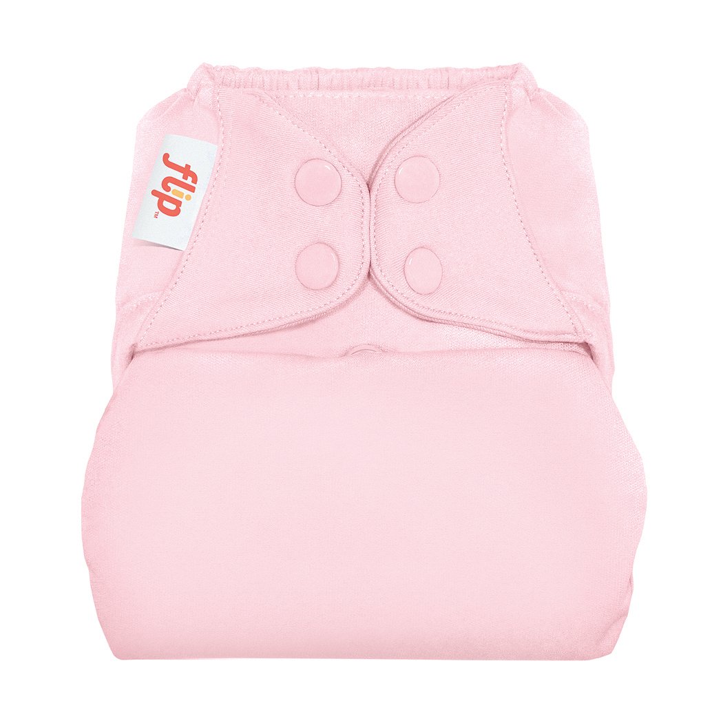 Flip Hybrid Reusable Cloth Diaper Cover with Adjustable Snaps and Stretchy Tabs - Fits Babies from 8 to 35+ Pounds (Blossom)