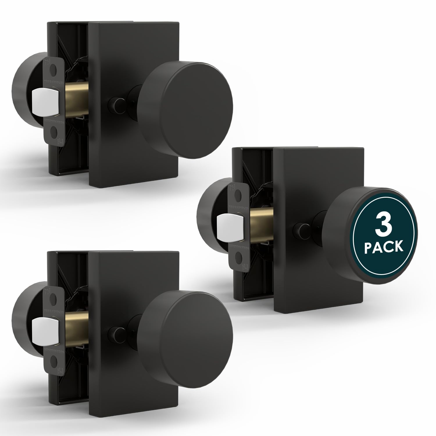 Gold Privacy Door Knobs with Lock - Mega Handles -15