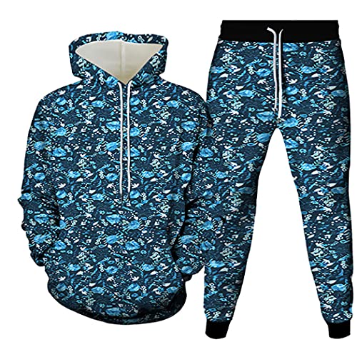 Sweat à capuche et pantalon streetwear Harajuku style floral 3D grande taille 6XL