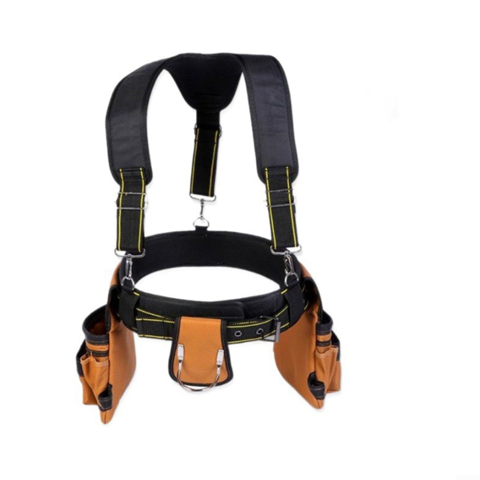 Portautensili in pelle per attrezzi da cintura organizer regolabile con tasche multiple e scomparti per lavoratori edili, elettricisti (D)