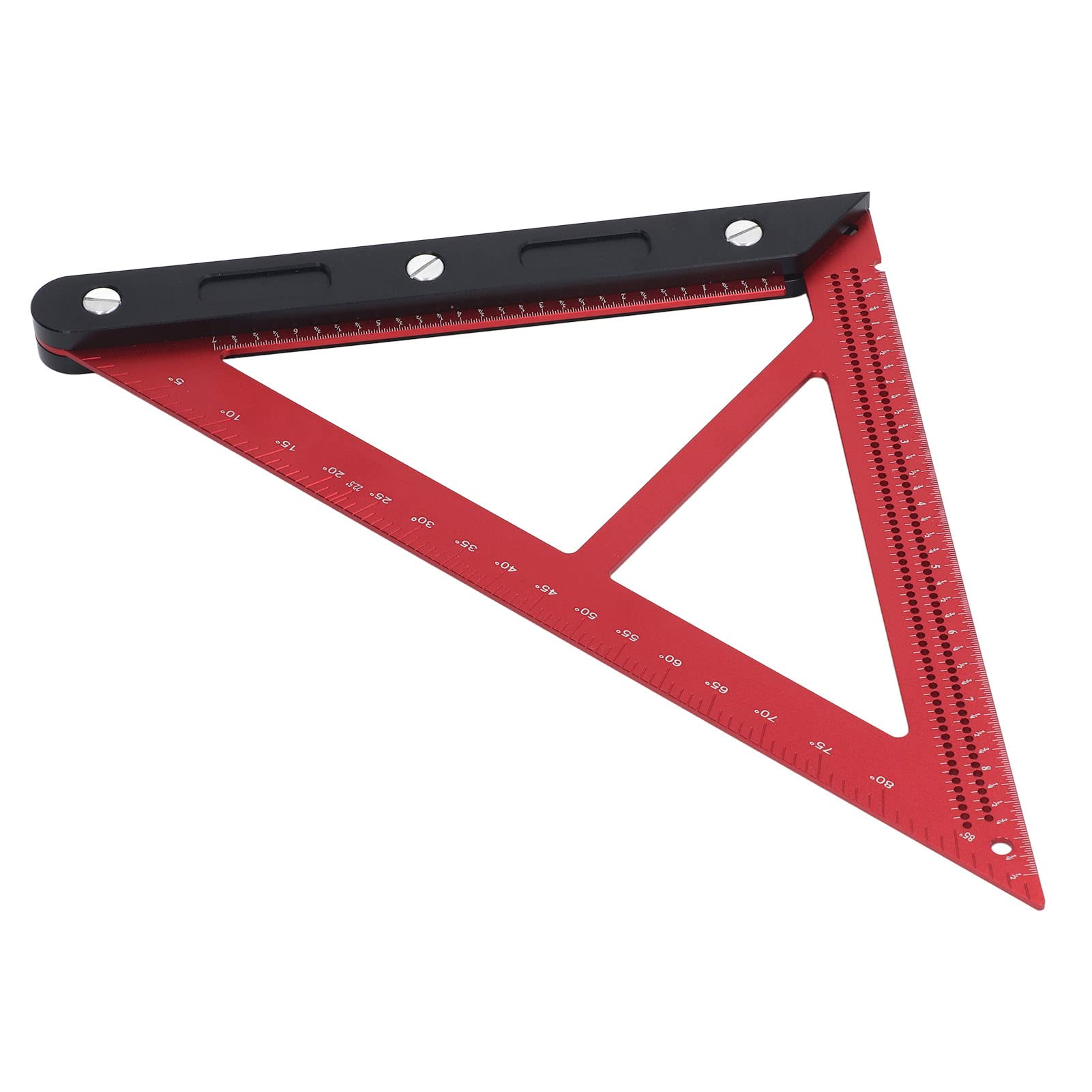 Chrees Righello Triangolare in Alluminio per la Lavorazione del Legno Strumento di Misurazione Ad Alta Precisione per Fai da Te e Carpenteria Lega di Alluminio Rosso
