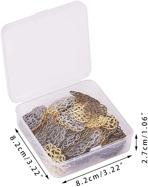 PH PandaHall 150 pcs 3 Colors Tibetan Style Iron Oval Filigree Charm Pendant Link Connectors for Earring Necklace Jewelry DIY Craft Making, Mixed Colors - Image 7