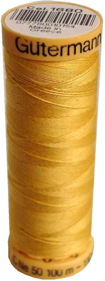 Gutermann Natural Cotton Thread 110 Yds Dark Yellow