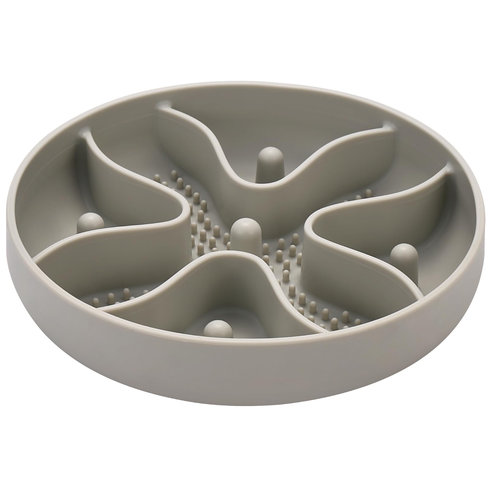 Slow Feeder Dog Bowl,Doweiss Soft Rubber Silicon Slow Eating Dog Bowls Non Slip Puzzle Healthy Eating Bowl for Pets (Gray) - Image 2