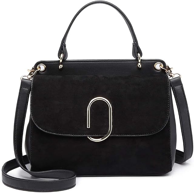 Miss Lulu Women Top Handle Bag Suede Handbags Shoulder Crossbody Bag For Work Shopping Travel Pu Leather Small