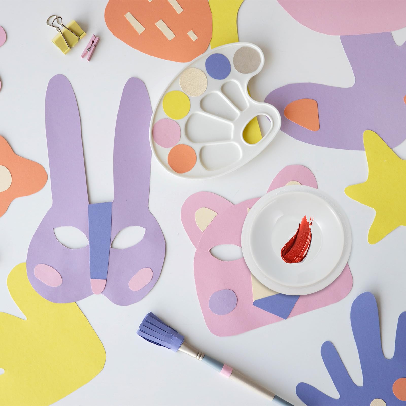 Palette de Mélange de Couleurs avec Couvercle en Céramique Blanche 5 Couches sans Bavure, pour Peinture à l'huile et Aquarelle, Calligraphie et Débutants