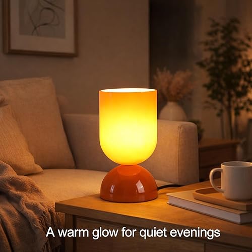 Miniatura 5 de Lámpara de mesa de vidrio moderna de 8.9" para sala de estar, lámparas de escritorio regulables para dormitorio, lámpara de mesita de noche