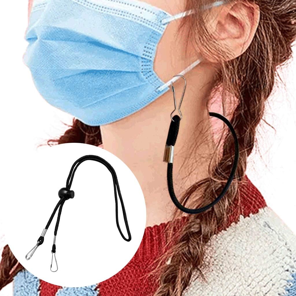 Lanyard for Face_Mask with Clasps, Adjustable, Ear Pressure Relief, Holders Around Neck