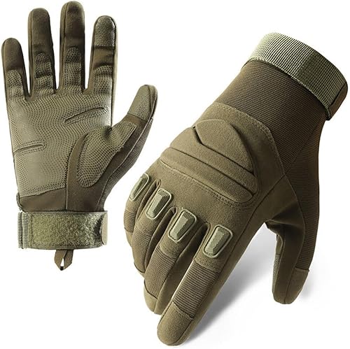 Miniatura 9 de Surakey Guantes tácticos de nudillos duros para hombres y mujeres con dedos para pantalla táctil, protección de nudillos, para trabajo al aire