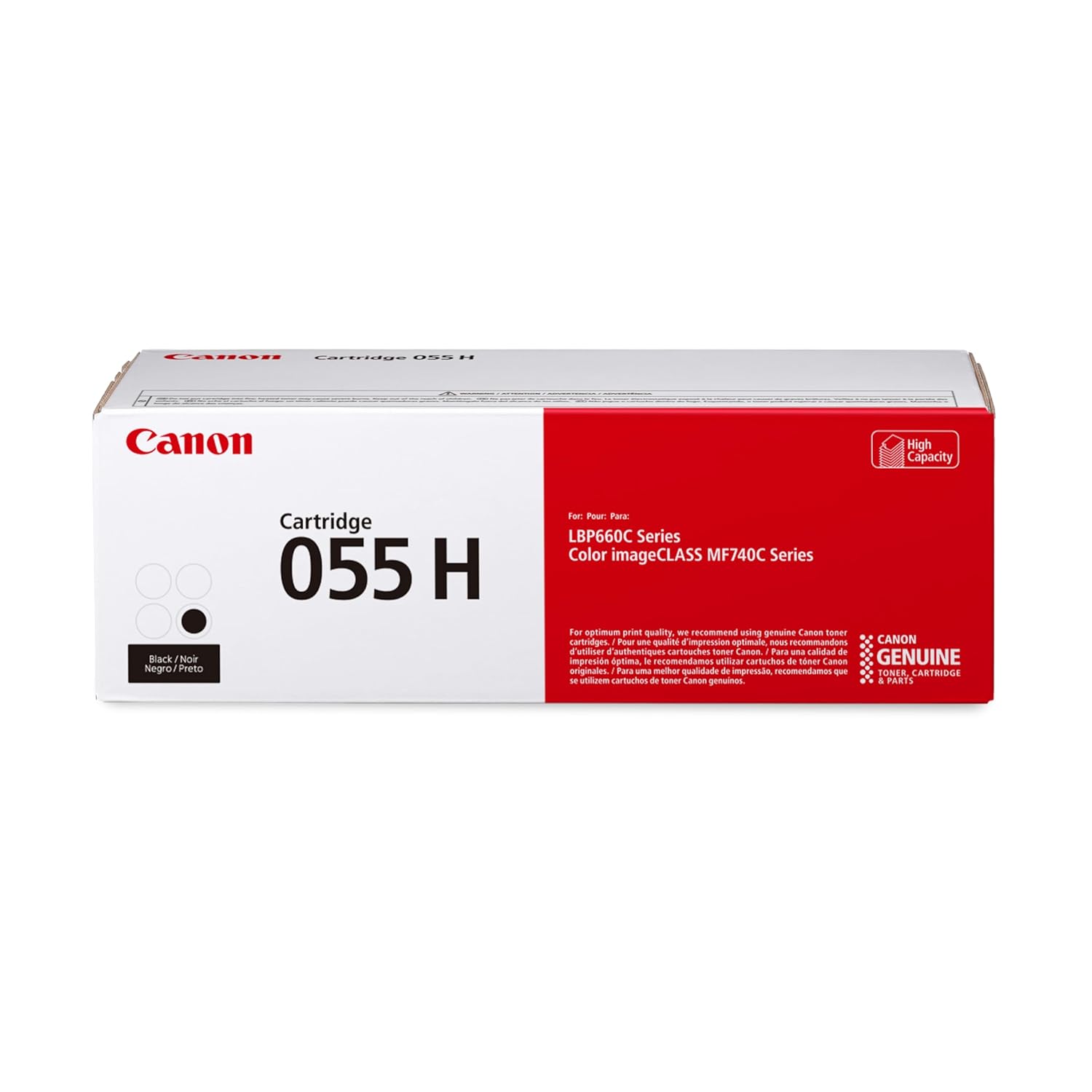 Canon Genuine 055 Black Toner Cartridge High Capacity Compatible with LBP664Cdw, MF741Cdw, MF743Cdw, MF745Cdw, MF746Cdw