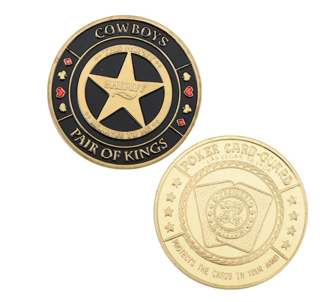 Minhbder Gold Commemorative Coins This Money Belongs To Me Poker Chip Chasers Cowboys Casino Challenge Plated Lucky Coin For Collection