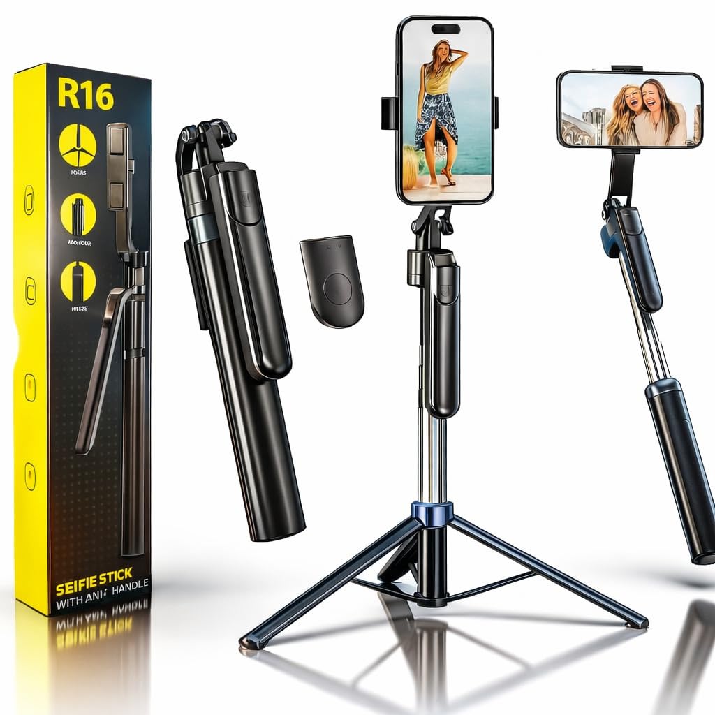 X3 Selfie Stick with Tripod Stand, 6 Feet Length, Wireless Remote, Detachable Holder, Bluetooth Compatible for iPhone/Android - Perfect for Vlogging & Photo Shoots (R16 Selfie Stick)-image-39