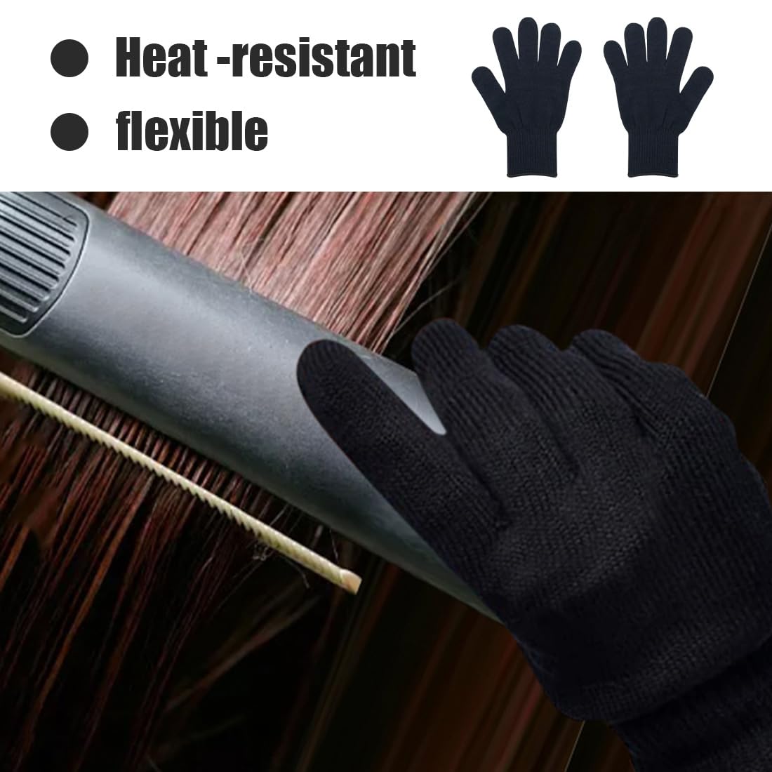 2 Pièce Gants Professionnels Résistants À La Chaleur Pour Coiffure, Fer À Friser, Gants De Blocage De La Chaleur Pour Main Gauche Et Droite