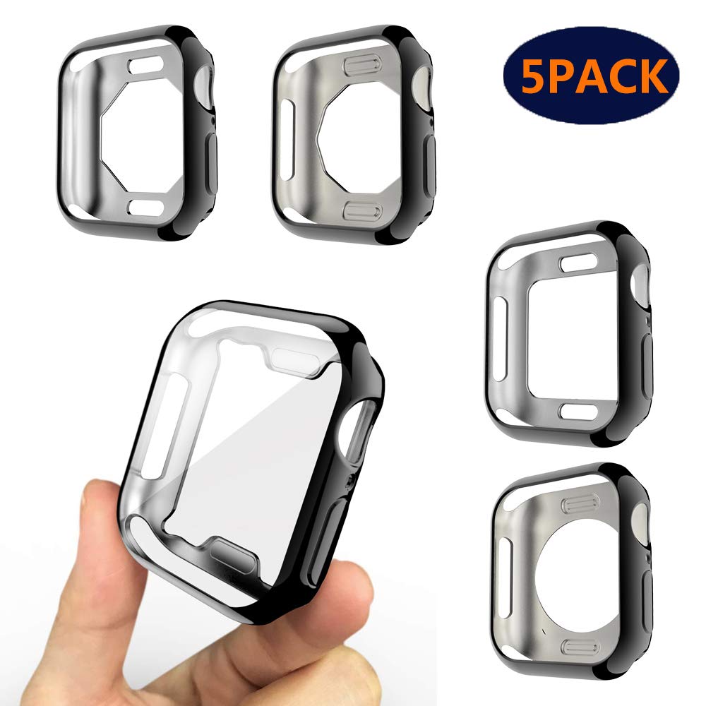 FayYang Compatible Apple Watch Series 4 40mm Case, [5 PACK] Soft TPU [Scratch-Proof] iWatch Bumper 40mm Cover for Apple Watch 4 (Case-40mm)