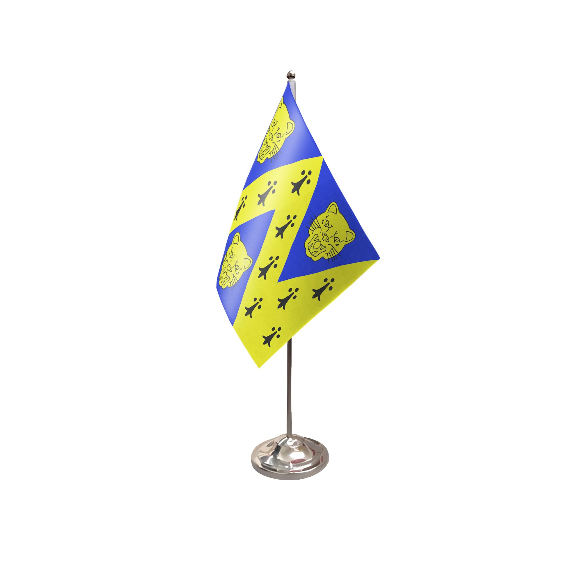Flagtex Shropshire New Satin Table Flag With Chrome Pole & Base