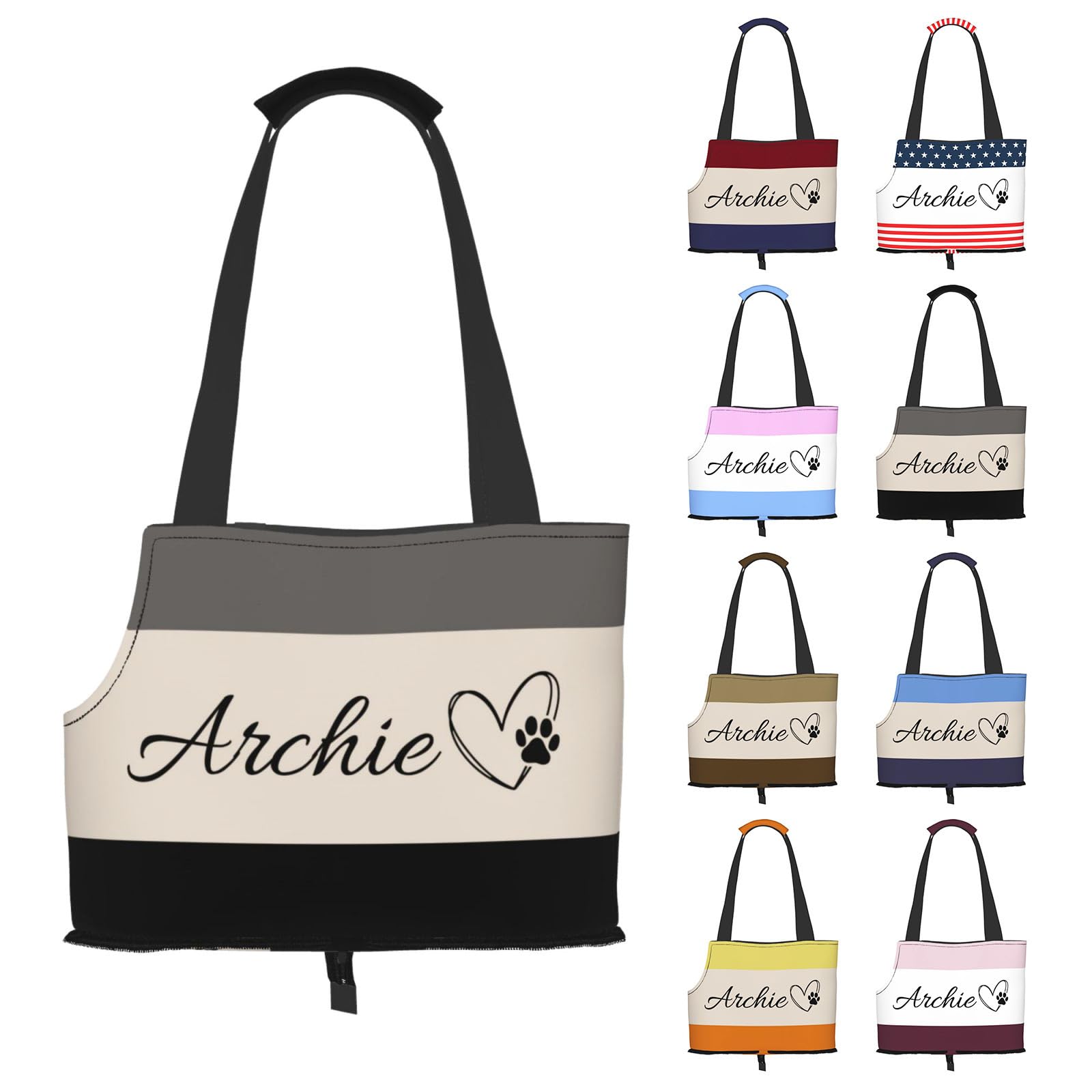 Personalized Pet Carriers with Name, Custom Dog & Cat Pet Carrier Purse, Soft-Sided Puppy Carrier Bag, Breathable Pets Tote Bags, Outdoor Pet Travel