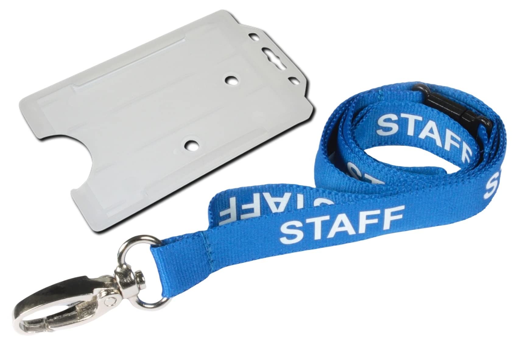 Blue Staff Lanyard with a Metal Lobster Clip *incl Free Portrait Cardholder* (50)