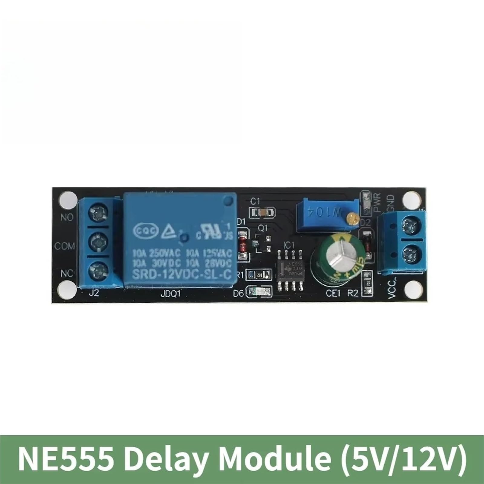 NE555 moduł opóźnienia, przełącznik czasowy, regulowany kontroler DC 12 V, timer, opóźnienie, przekaźnik, moduł osłonowy, 0 do 10 sekund, oscylator samochodowy (12 V)