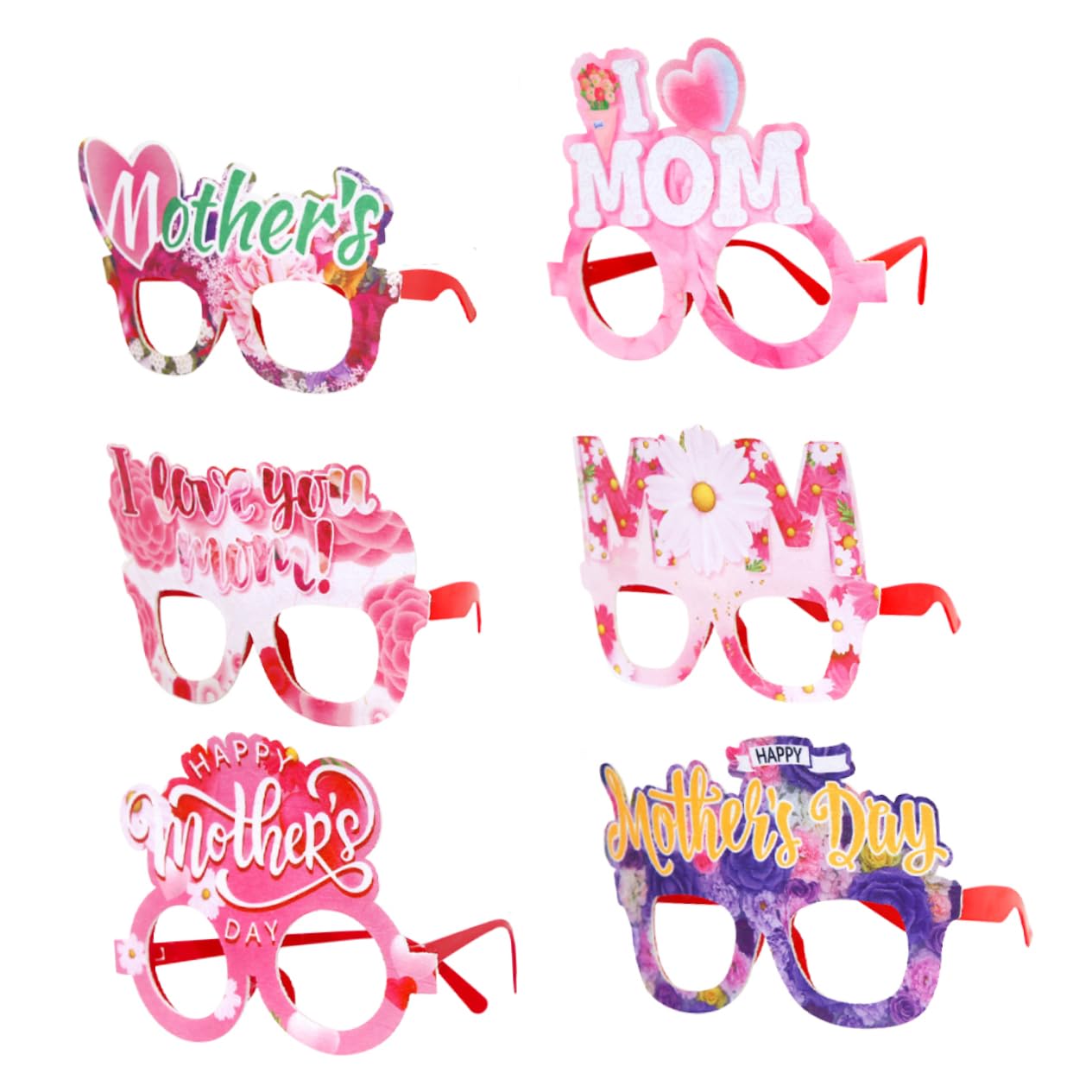 Ipetboom Montature Per Occhiali Per La Festa Della Divertente Madre Freddo Decorativo Madri Adulti Occhiali Da Festa Rosa Stand Cocktail Di Moda Foto Prop Provato