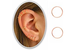 Sparkling Glow of Rose Gold Cartilage Earrings - A Dainty Charm for Your Ear