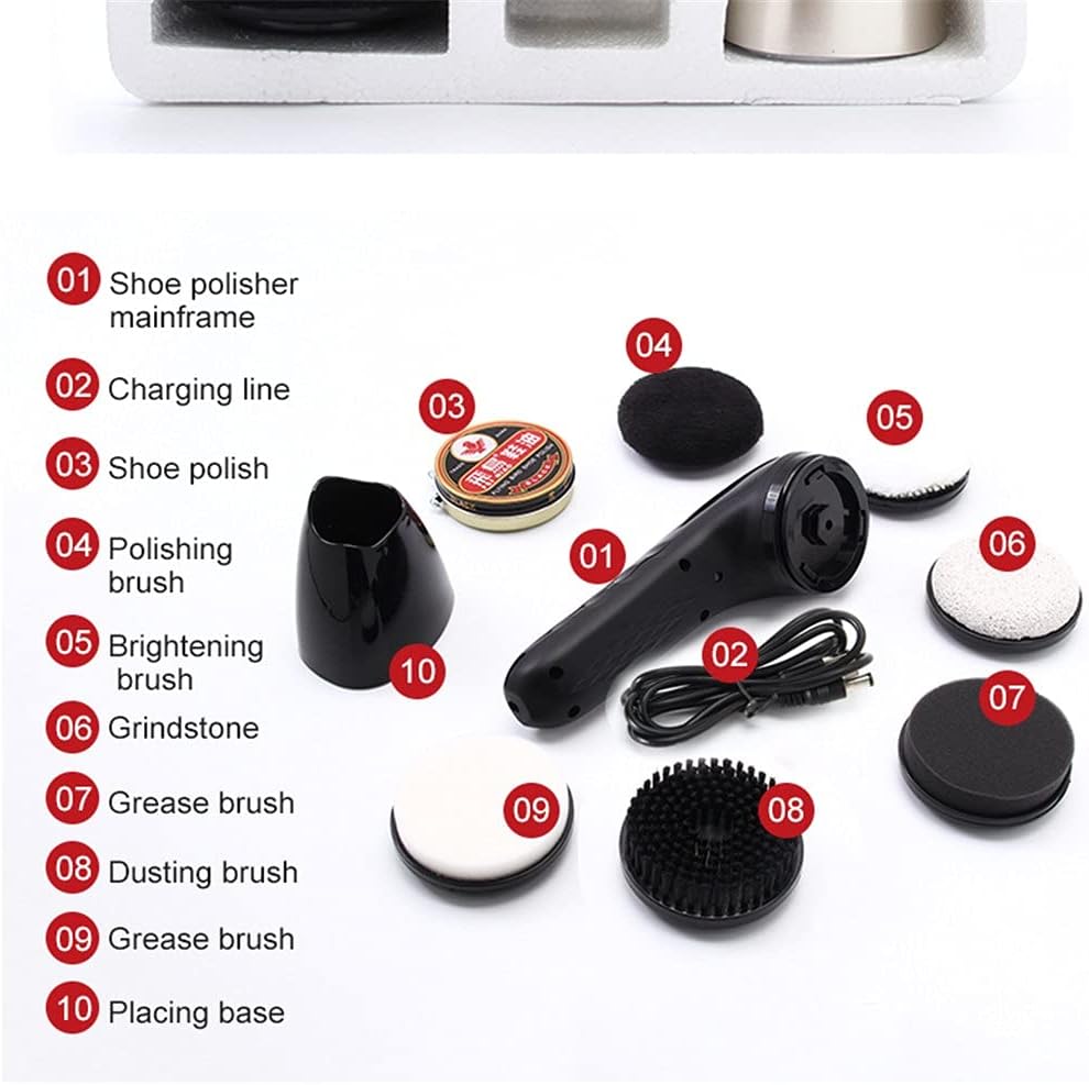 Electric Shoe Brush Rechargeable Portable Handheld for Leather Goods Bag Shine Polisher