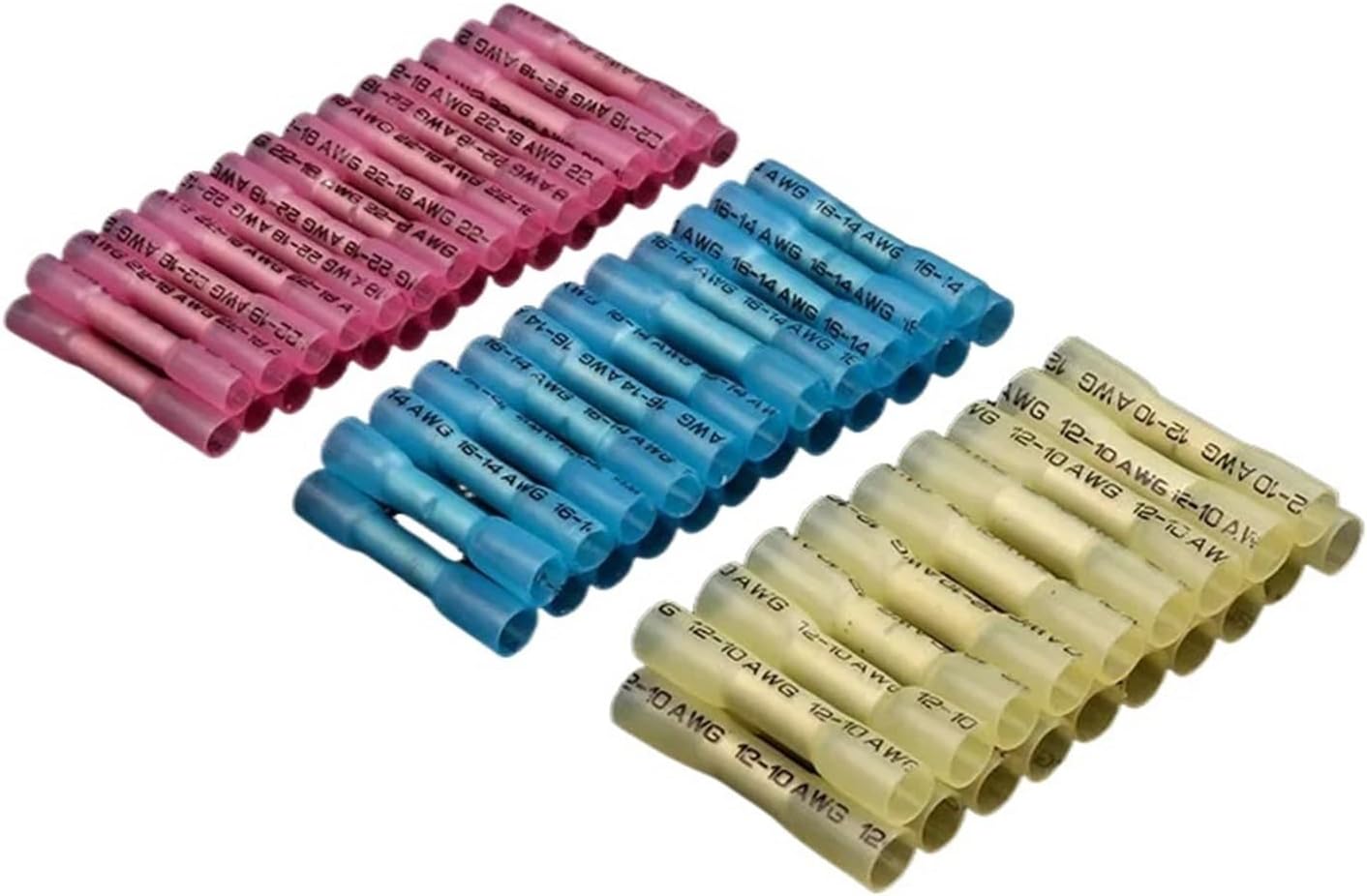 200-Pack Assorted Heat Shrink Butt Connectors - Waterproof Wire Connectors - Insulated Crimp Terminal Kits